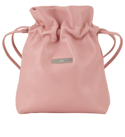 Draw String Pouch, £350, Handbags, Pink, Leather, Front view